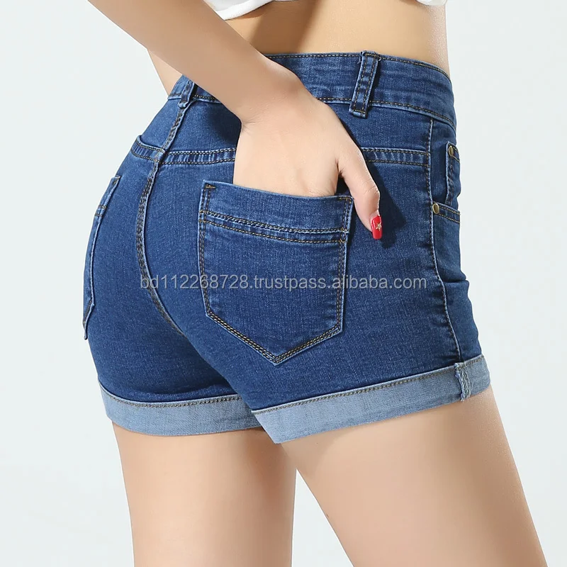 Women's Low Rise Hot Denim Shorts Stretch Mini Shorts Button Zipper High  Cut Jean Pants Summer Beach Party Clubwear(Large,Blue 9)