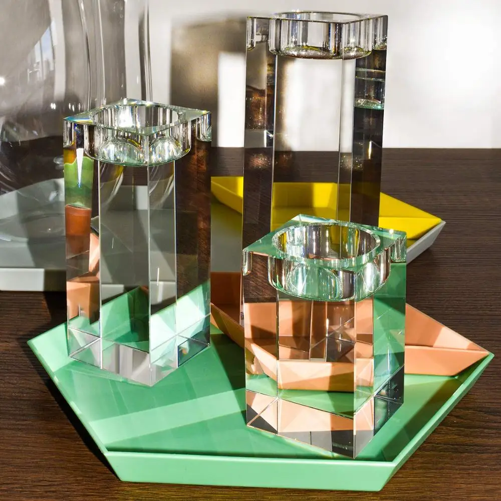 Удивительный домашний Большой Хрустальный подсвечник с именем и датой для свадьбы и юбилея