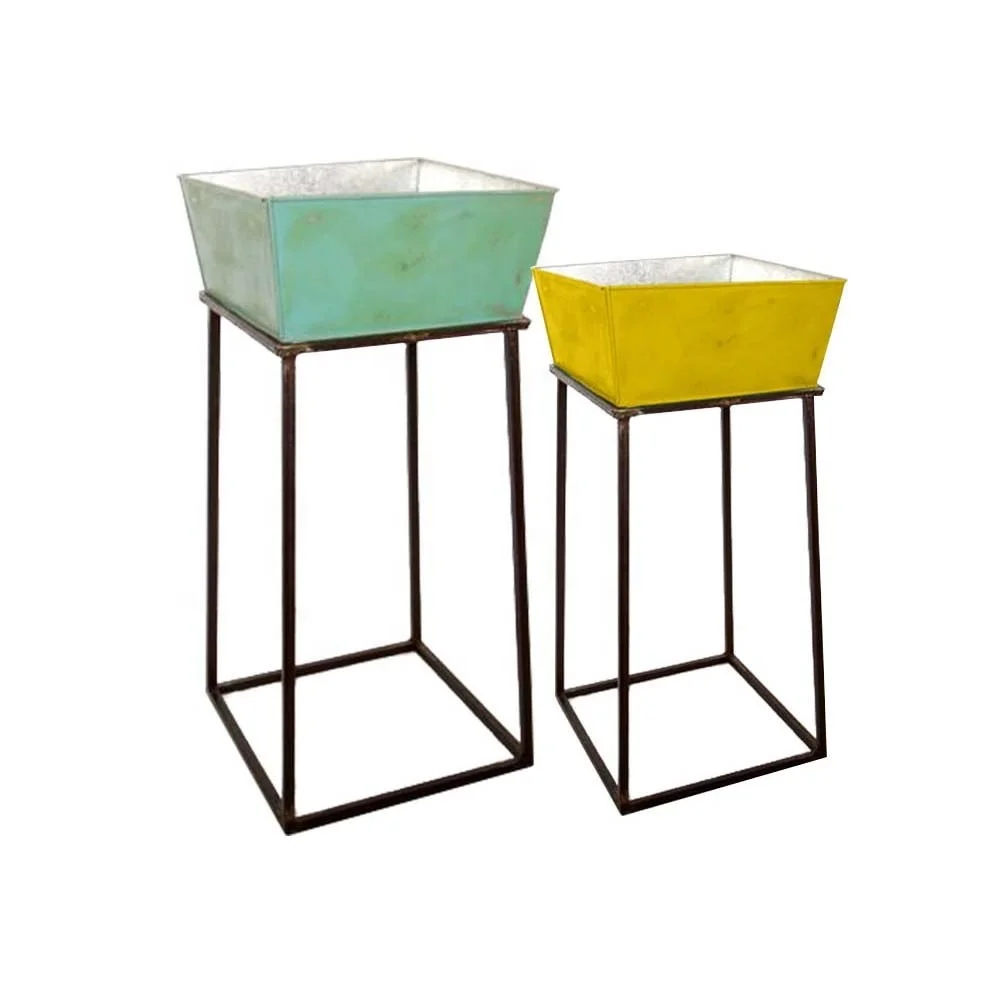 Indoor 7 Outdoor Planter With Light Indoor Square Planter With Standers Colored Decoration For