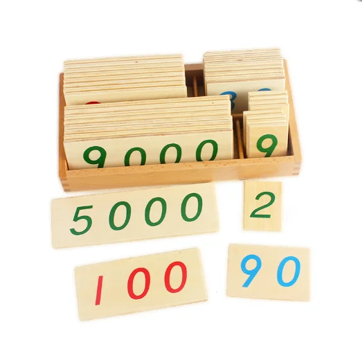 Материалы Монтессори деревянная карточка номер 1-9000 средняя цифровая Студенческая математическая игрушка