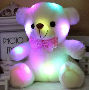 wholesale promotional low price plush led glow teddy bear/stuffed 6 colors free sample plush Glowing Luminous bear doll toy
