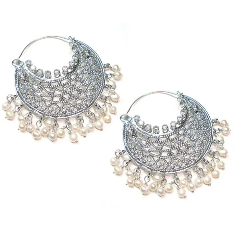 sterling silver jhumka earrings