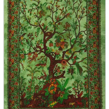 Indian Bedspread Twin Wall Hanging Tapestry Home Decor Tree Of Life Print Throw Indian Bedspread Twin Wall Hanging Tapestry Home Decor Tree Of Life Print Throw