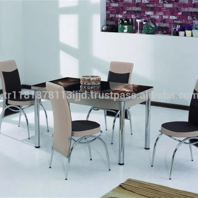 Modern Dining Table And Chairs Set Space Saving Style White Tempered Glass Home Furniture Types Buy Glass Dining Table 6 Chairs Set New Style Dining Table Set Hideaway Dining Table And Chair Set Product