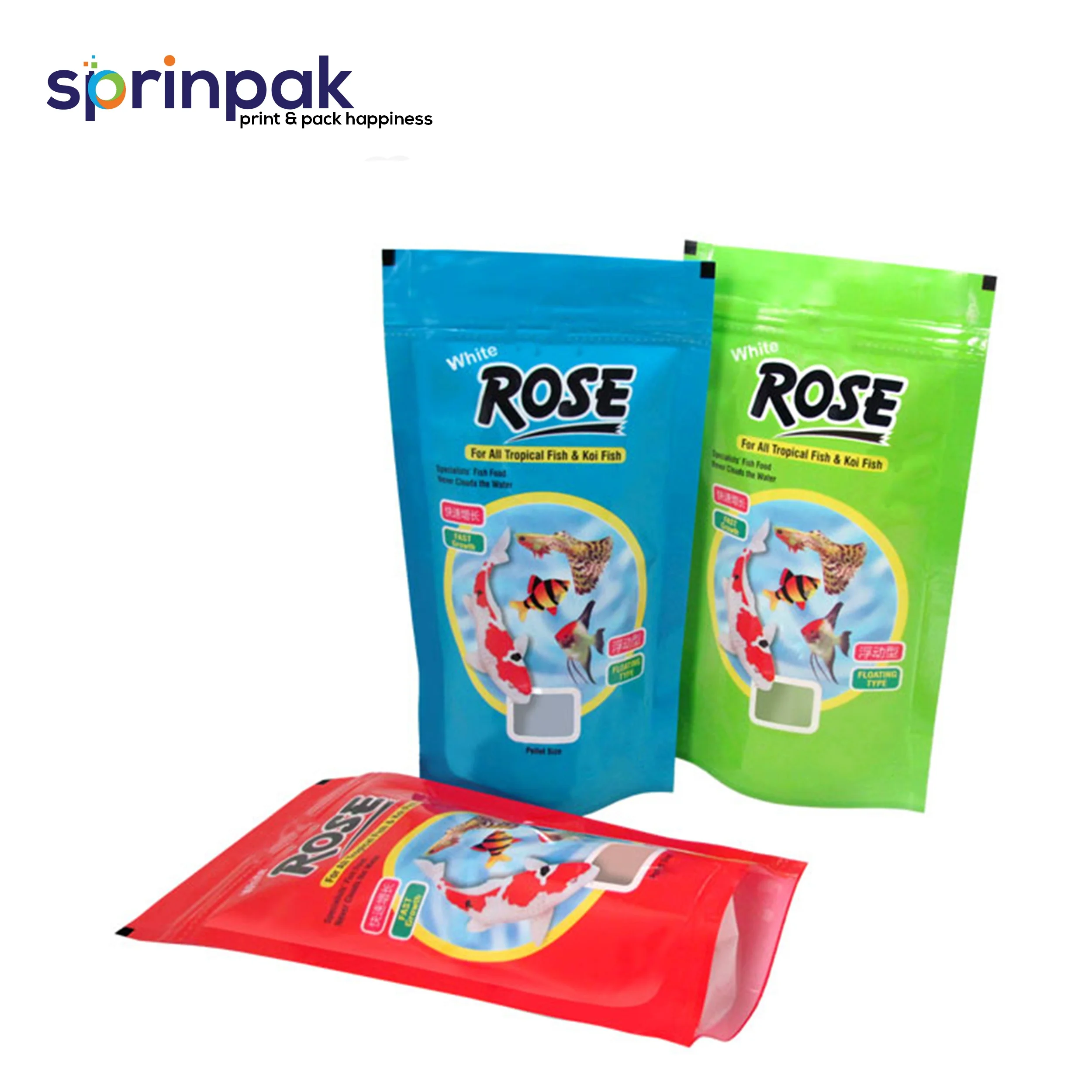 Laminated Printed Customised Stand Up Zipper Pouch For Food Packaging