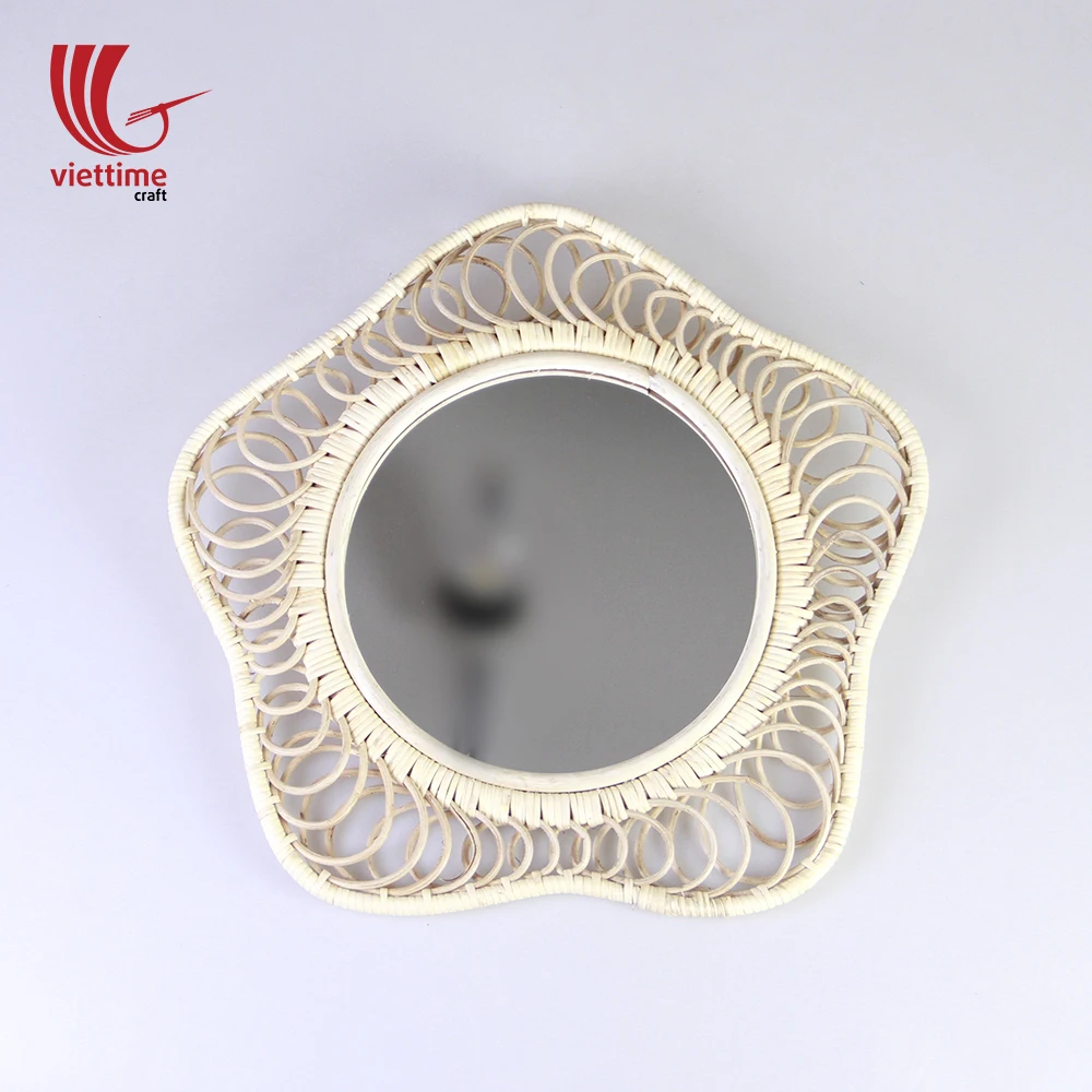 wholesale natural rattan mirror/decorative wall rattan mirror