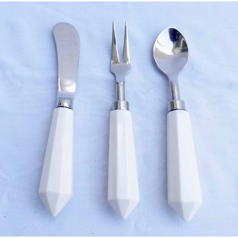 novelty cheese knife set bone leaf