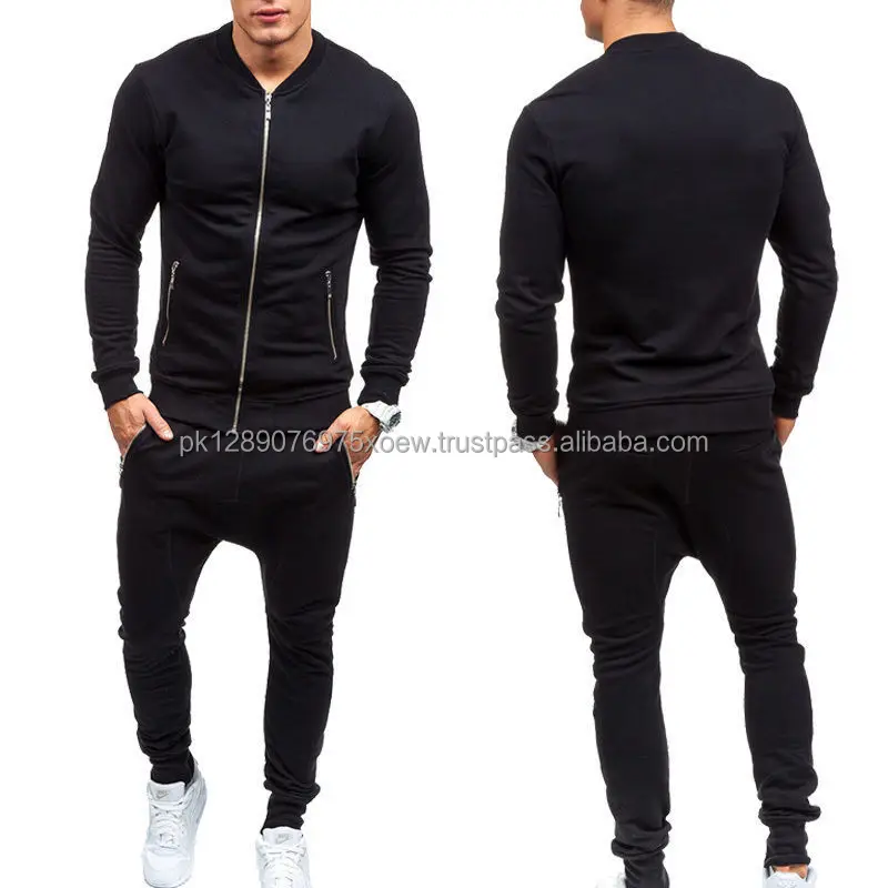 mens black slim fit tracksuit