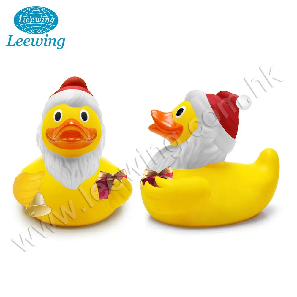 Рождественская пластиковая подарочная игрушка из ПВХ с Санта Клаусом и резиновой уткой