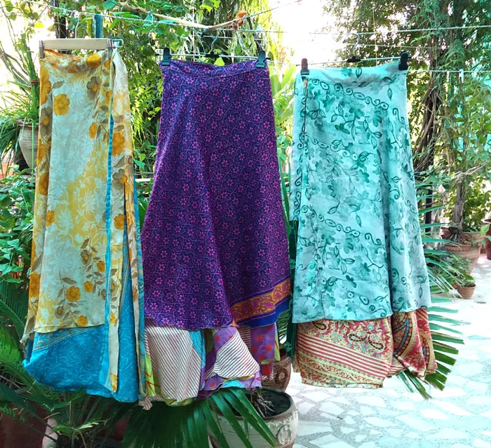 Елочка магия сари. Индийские шёлковые юбки. Индийская юбка из шелка.