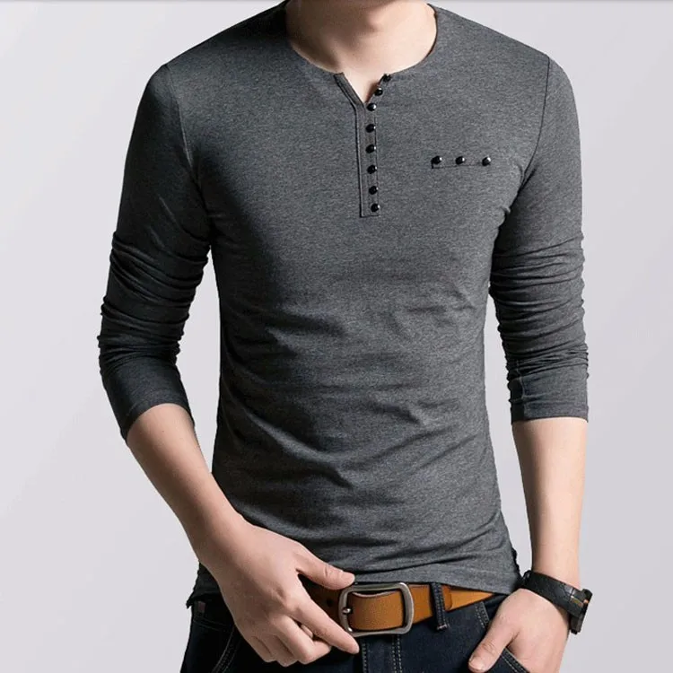 crew neck button shirt