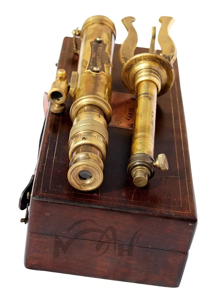 Stand Telescope Vintage Style Marine Spyglass Brass With Wooden 11 Inch