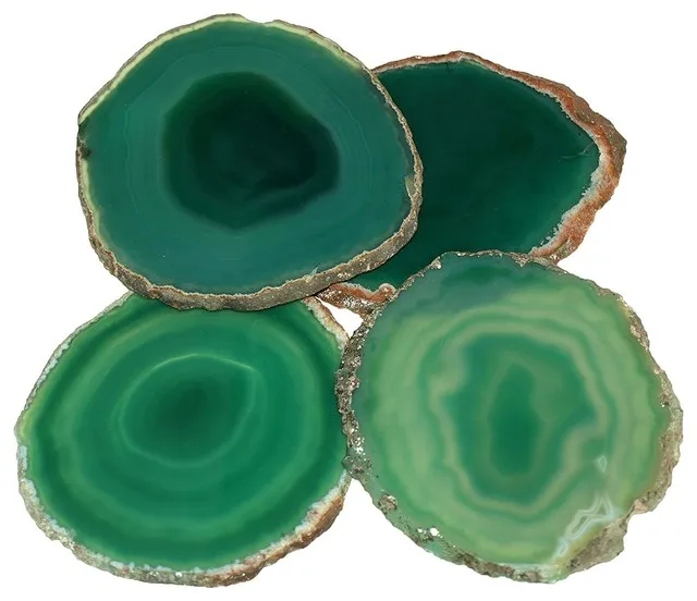 green agate slice for sale/decorative table tea coasters for