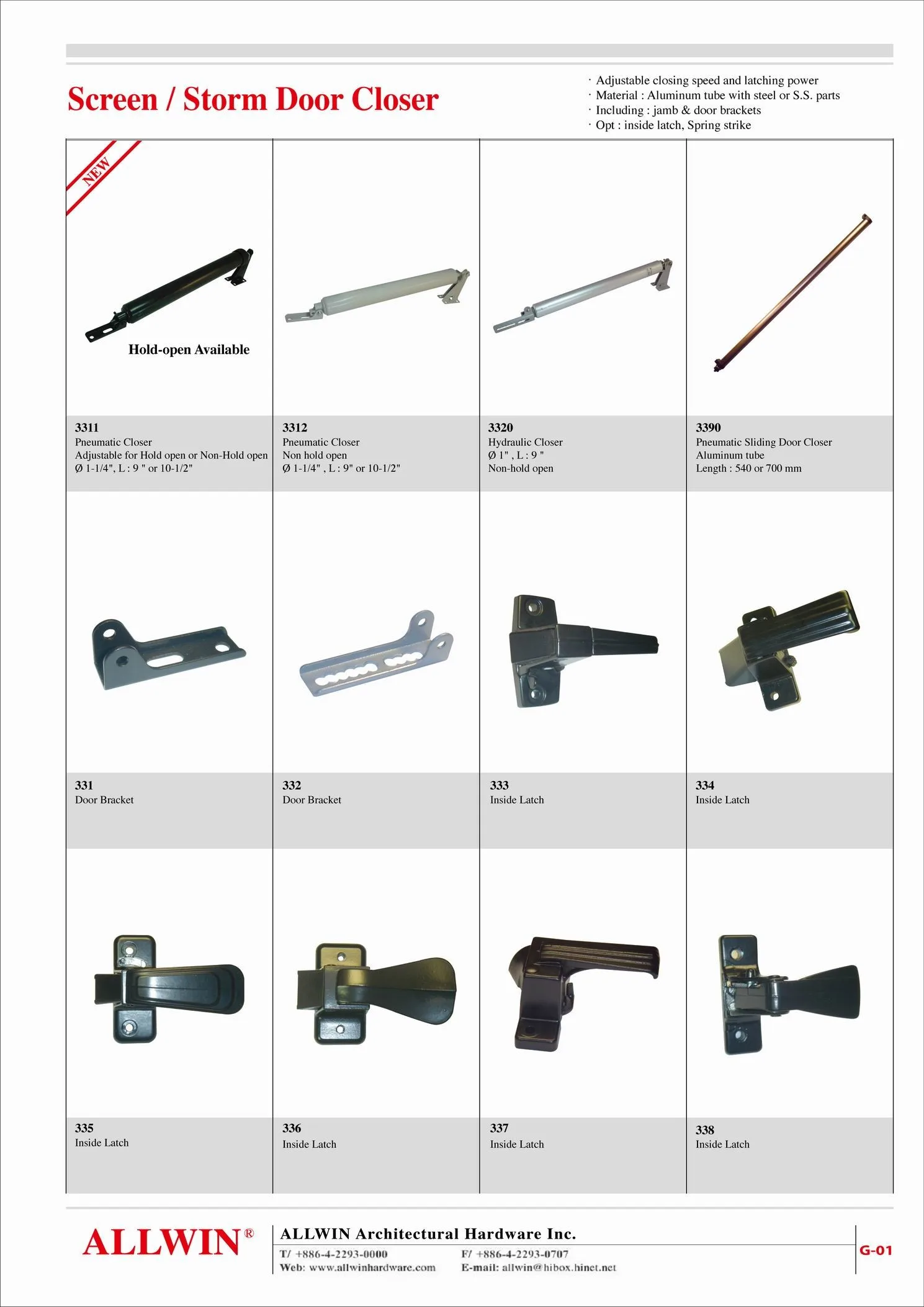 Heavy Duty Pneumatic Spring Storm Adjustable Hydraulic Door Closer