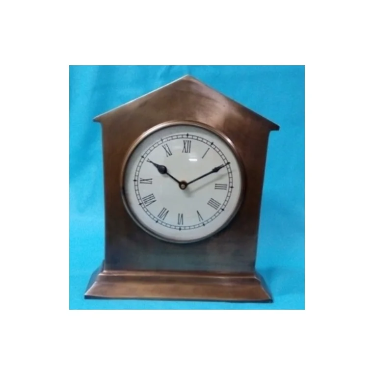 House Shape Table Clock Wholesale Decorative Brass Finished Designer