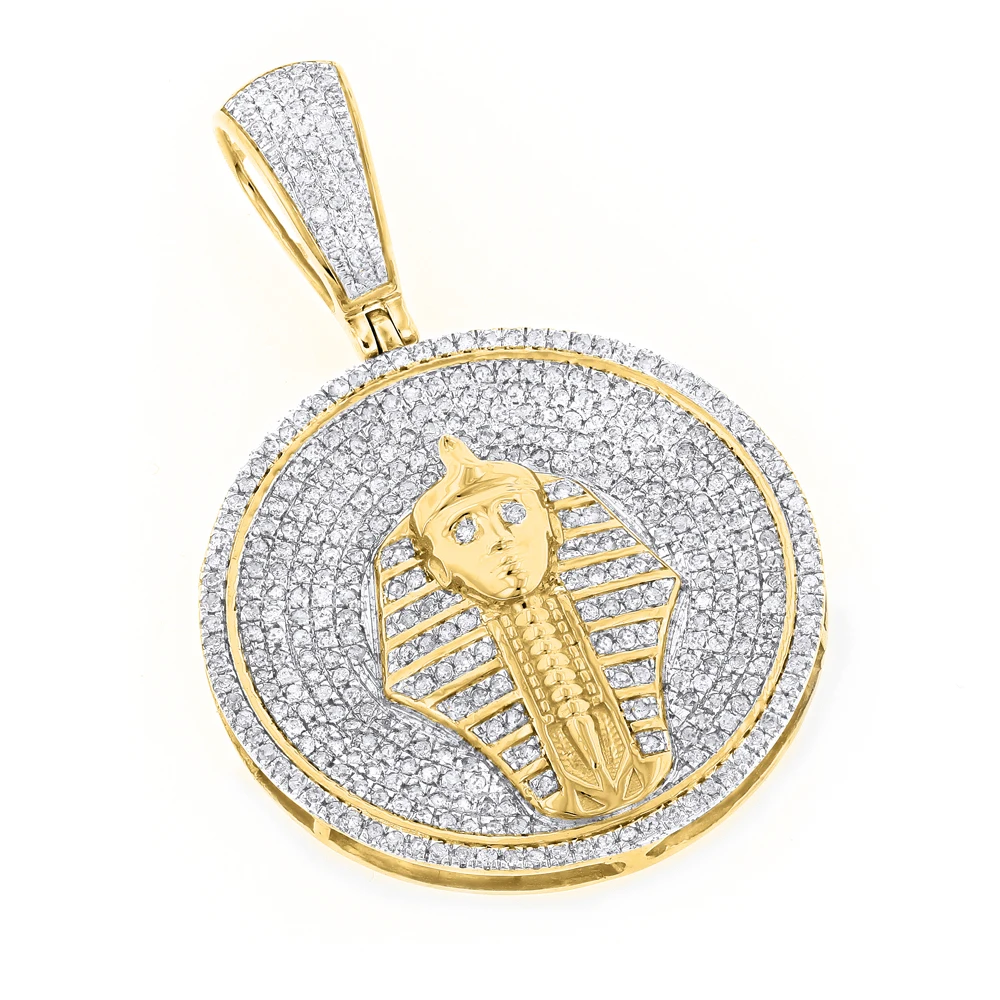 Egyptian Pharaoh Head Diamond Pendant 