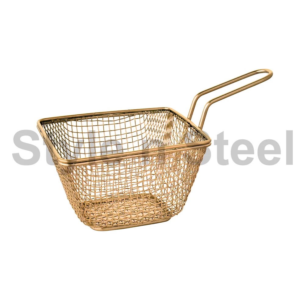 Mini Serving Basket Gold Color Wholesale Fryer Rose Gold Mini Deep Fry