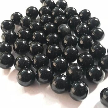 Natural Black Tourmaline Undrilled Smooth Round Beads