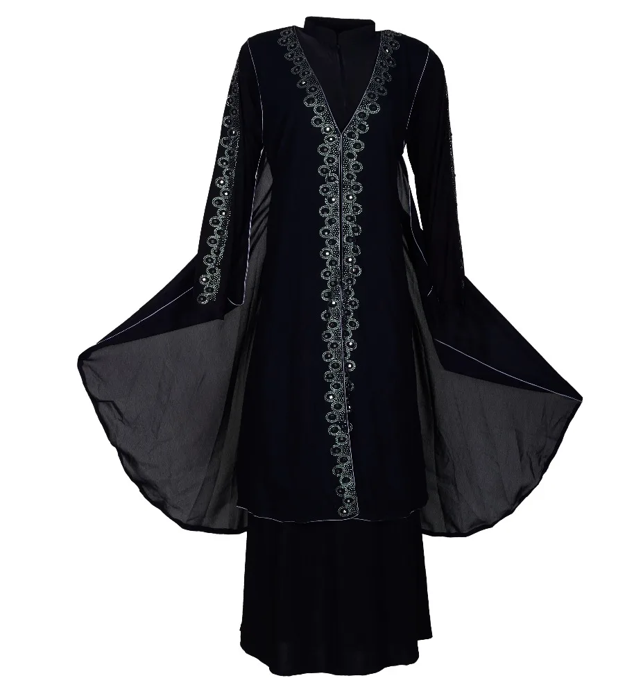 black abaya stone work
