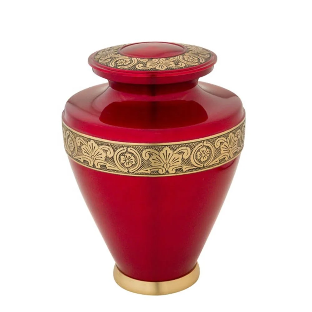 Латунные урны для кремации латунные светлые серые сумажей с золотой рельефной лентой Серебряная коробка похоронные