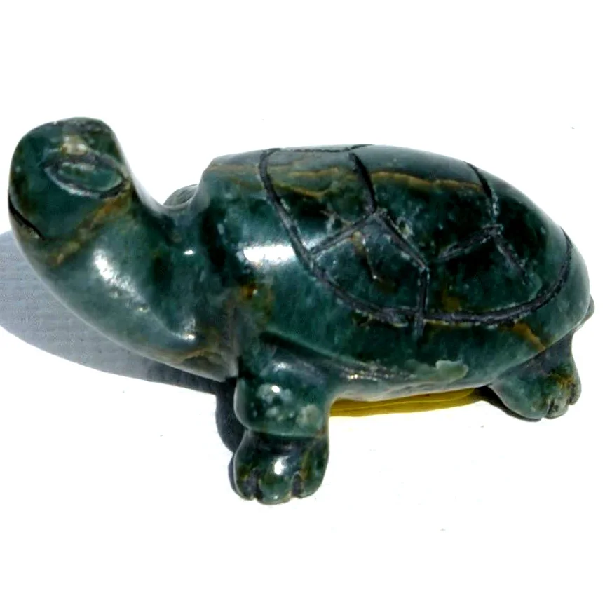 Dark Jade Turtle Figurine Handmade