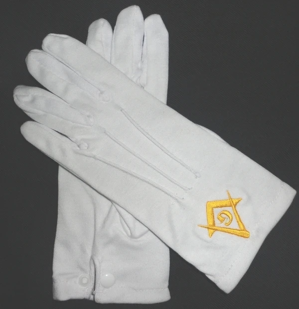 Оптовая продажа, Лидер продаж, белые перчатки с индивидуальным логотипом Masonic Regalia