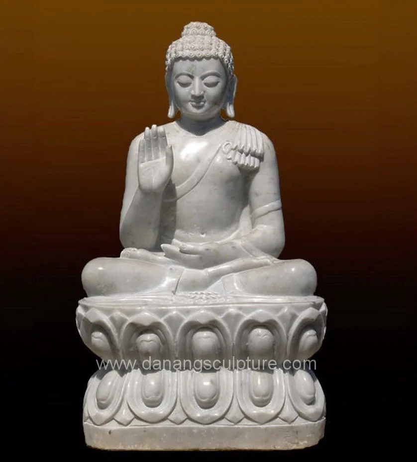 瞑想しているShakyamuniBuddha天然大理石の大きな石の仏像販売のための