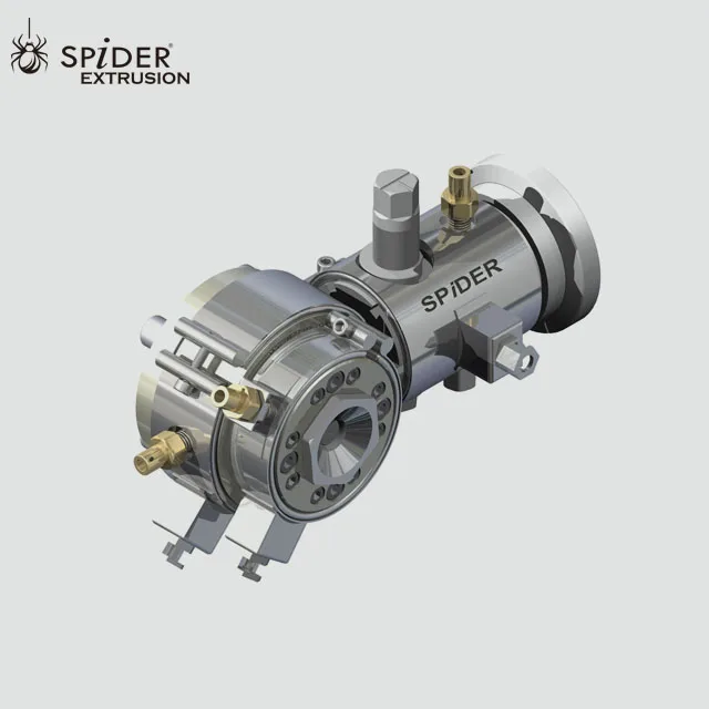 Wire Cable Extruder Key Component Extrusion Crosshead Die Head With Bypass & Flange
