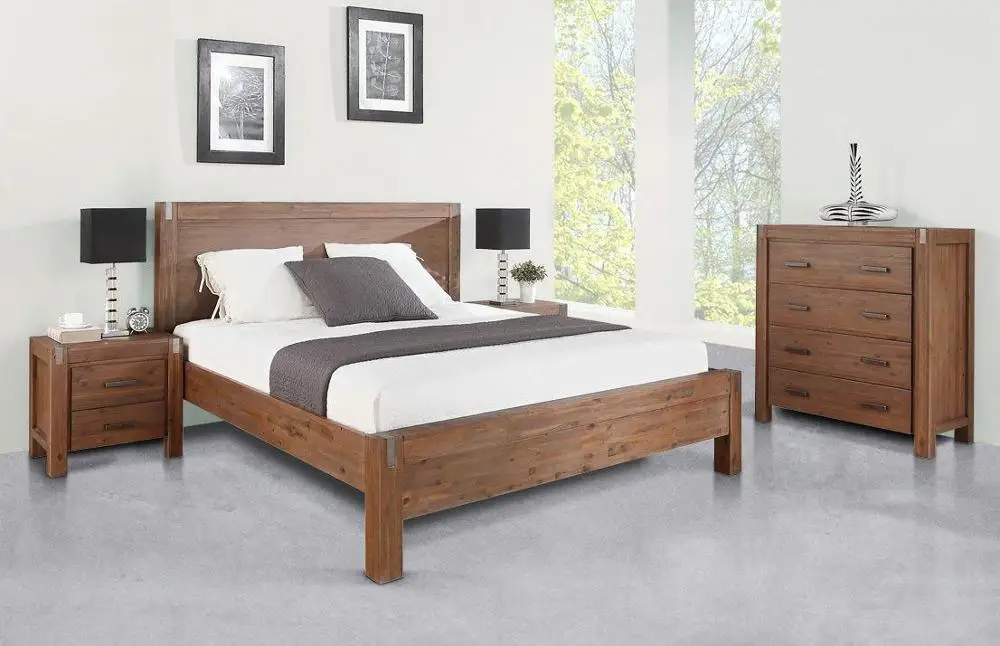 Wooden Beds Solid Wood Bed Frame Bedroom Furniture Sets Solid Wood ...