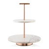 White Marble & Metal Cooper Plated