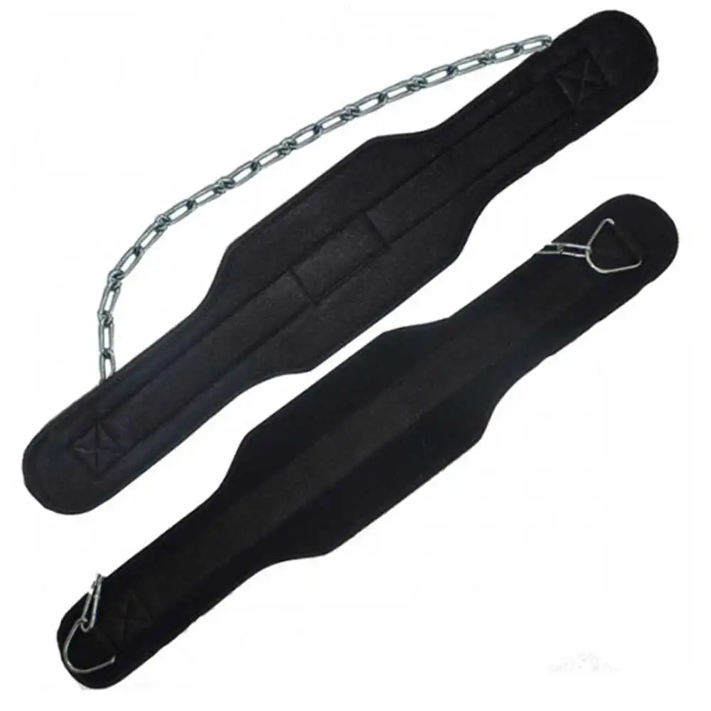 Gaf Weightlifting Dip Belt Neoprene Gym Support Straps Gel Wraps With