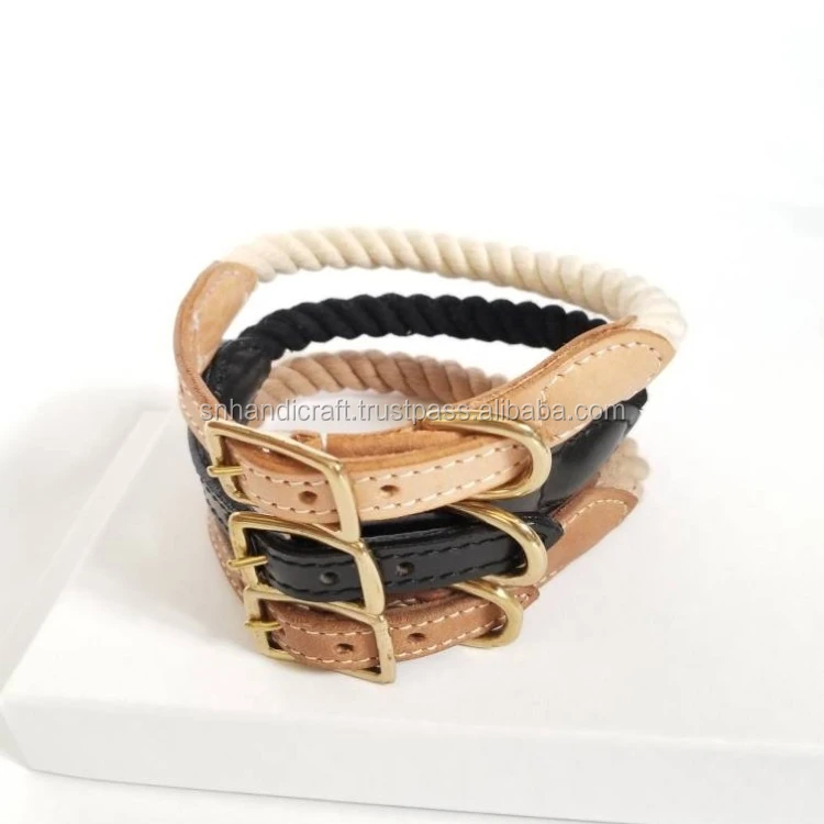 braided rope dog collar