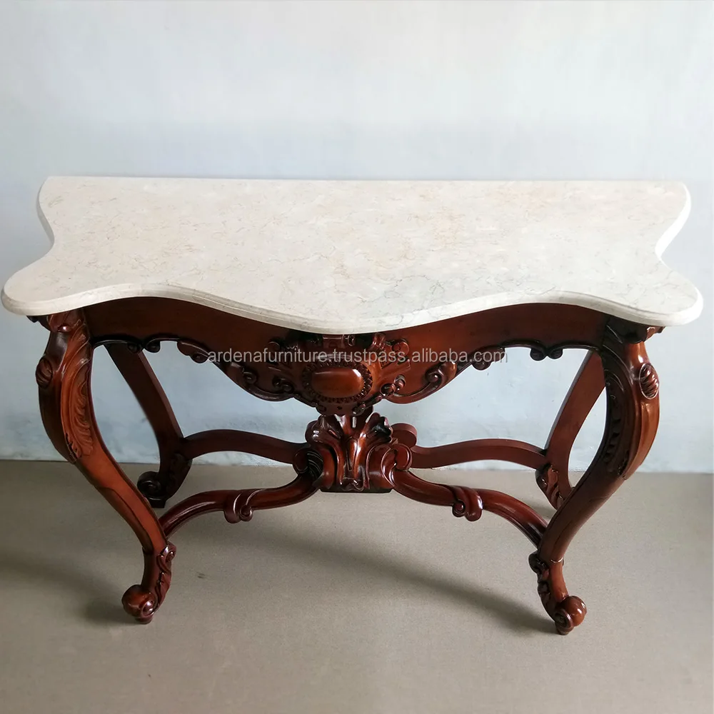 Elegant Marble Top Console Tables - Classic Living Room Furniture