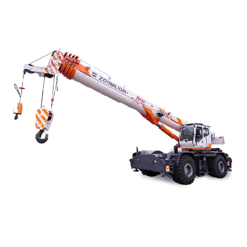 Zoomlion RT55 50 Ton Mobile Crane 4-Wheel Construction Truck Rough Terrain Capability Gearbox Engine Pump Gear Motor Bearing