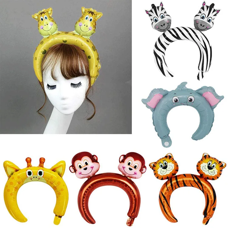 Nicro 24 предмета в комплекте для детей с изображениями героев мультфильмов; Небольшие подарки гостей вечеринки украшение ободок ушками надувной воздушный шарик из фольги