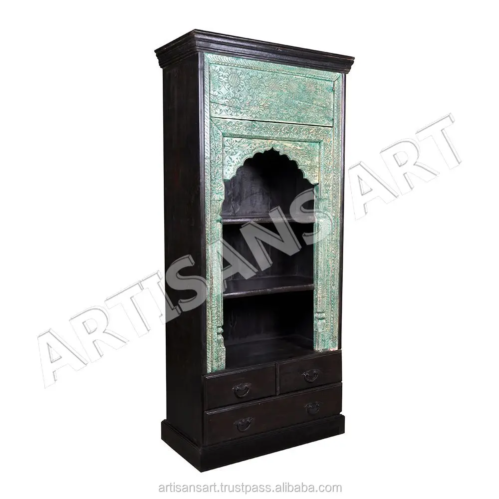 Intageestantería De Madera Antigua Vintage,Librería De Estilo Rústico