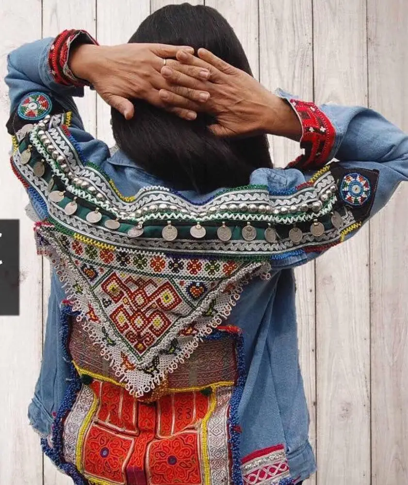 Embroidered Denim Jacket,banjara Vintage Jacket,embellished Jean Jacket,boho  Jean Jacket,antique Banjara Ethnic Handmade Jacket Vintage - Etsy