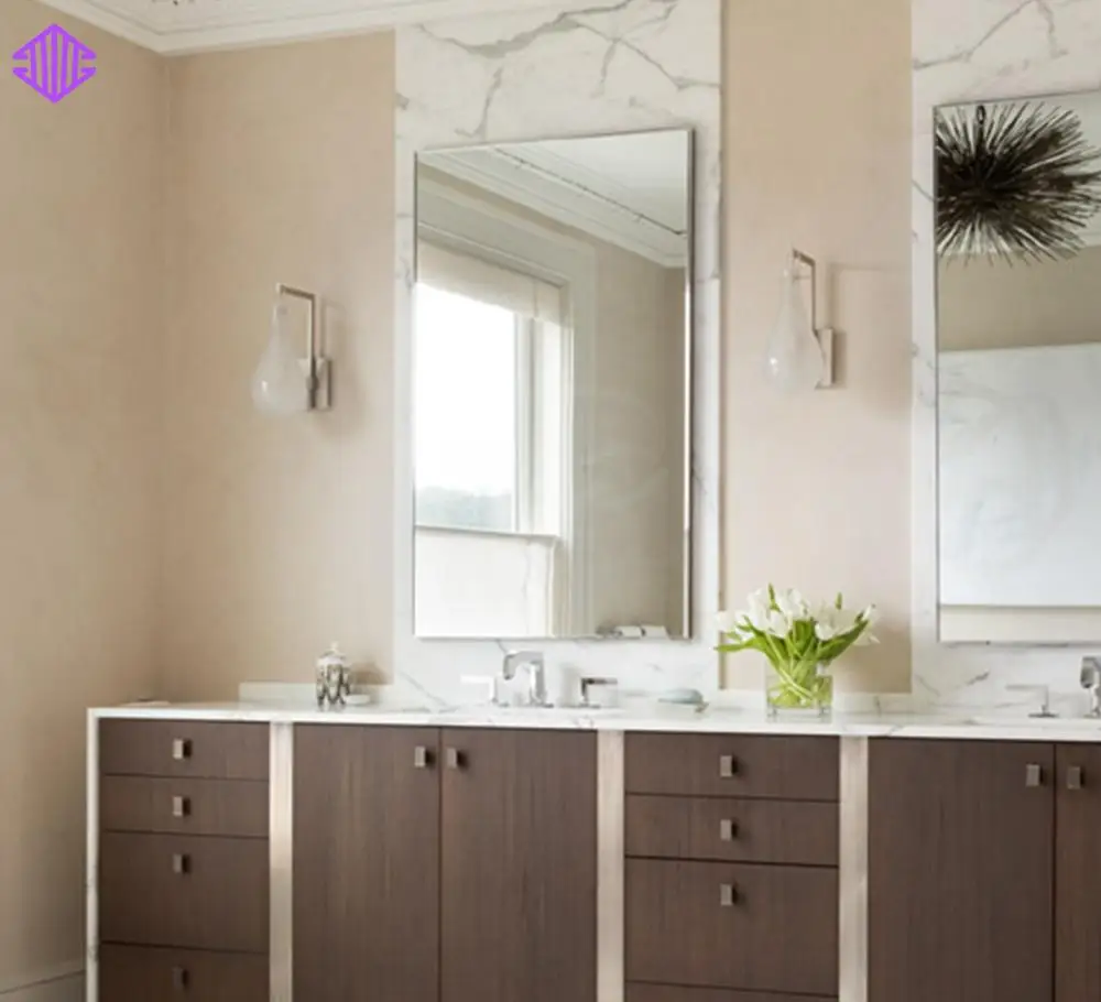 Modern Wall Mounted Bath Vanity Double Sinks Mirror Bath Vanity Modern Wall Mounted Bath Vanity Double Sinks Mirror Bath Vanity