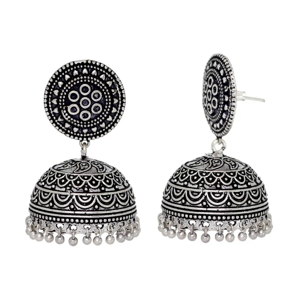 Handmade Party Wear Oxidised Silver Jhumka Earrings, View indian oxidized  earrings wholesaler jewelery, Jaipur Mart Product Details from JAIPUR MART  on Alibaba.com