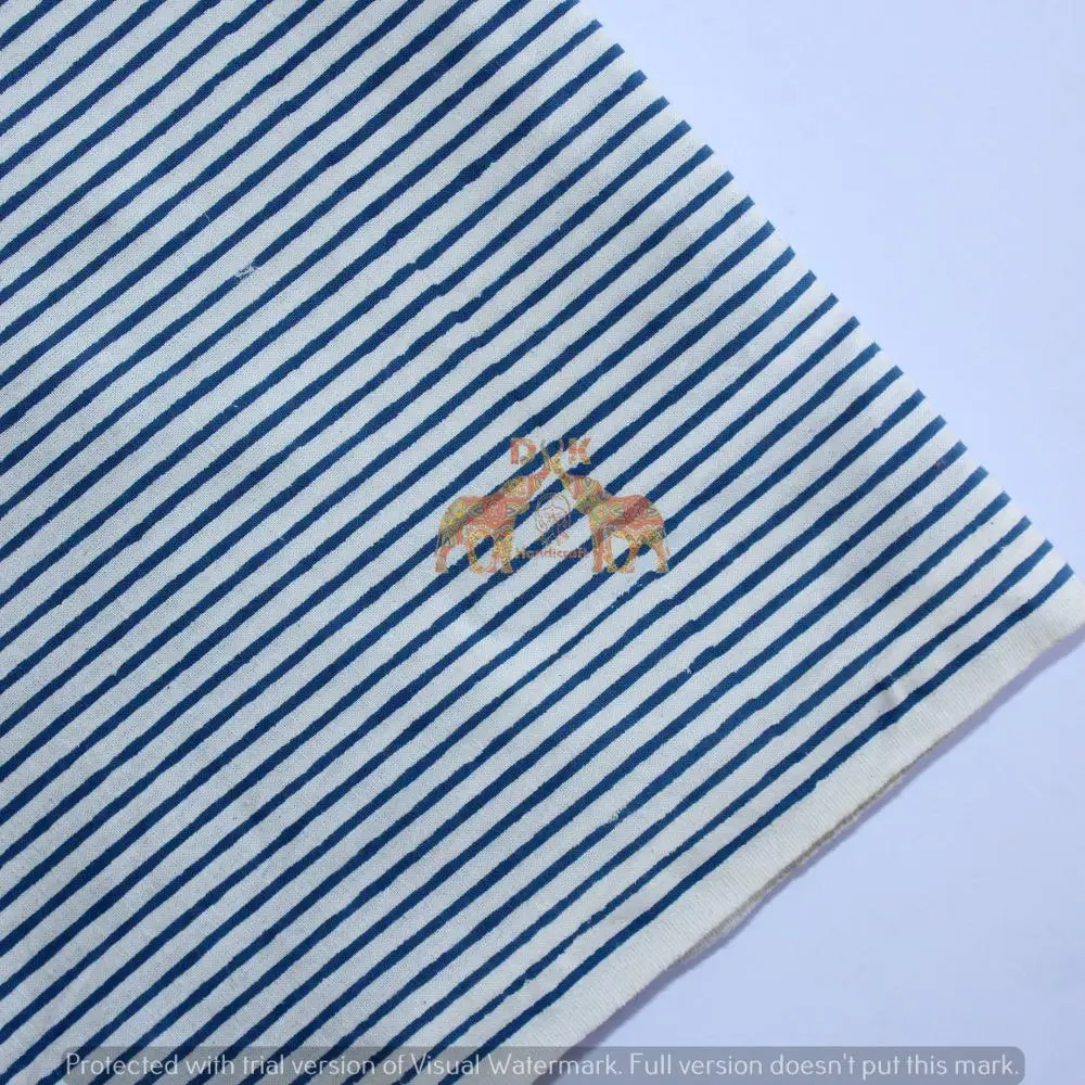 Голубая полосатая Легкая Вуаль, ткань с ручным принтом, мультипликационный 100% чистый хлопок, одежда, платье, материал