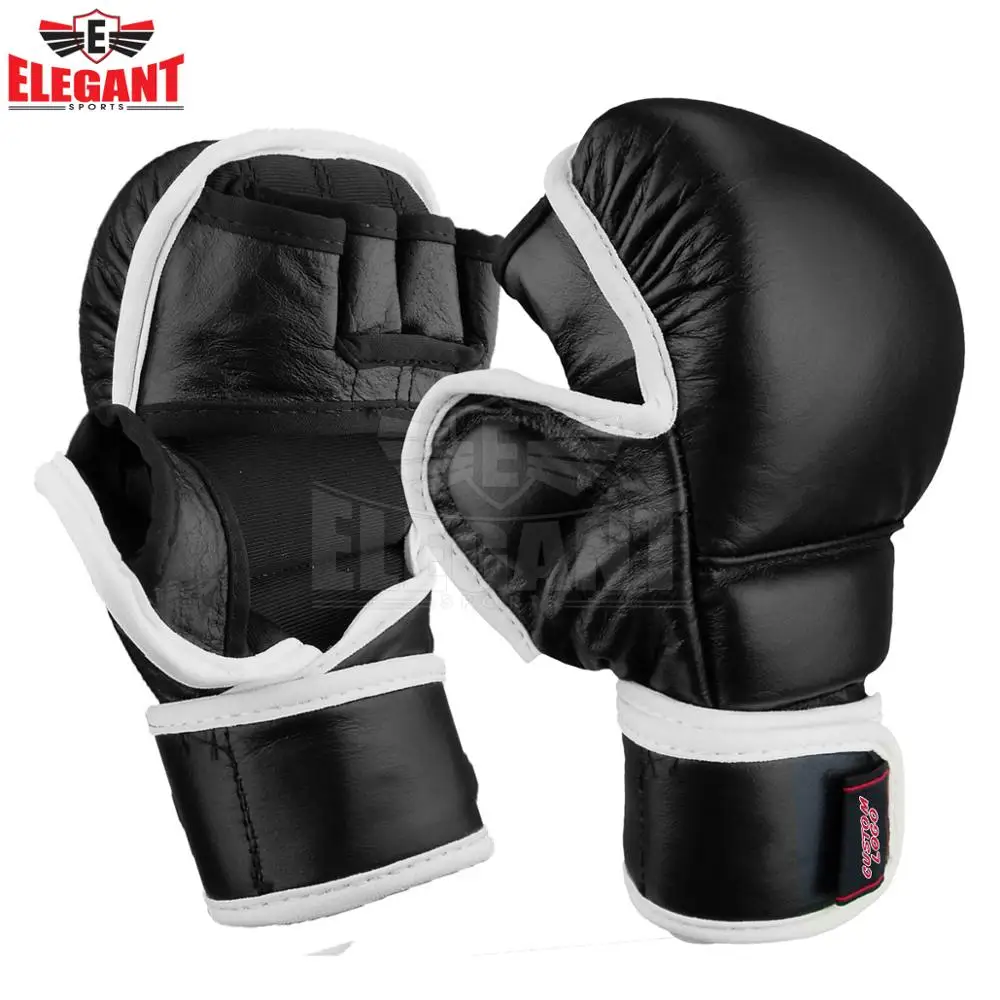 UK  Leather Boxing Gloves Unisex Grappling Boxing Punch Gloves Training Mitts 