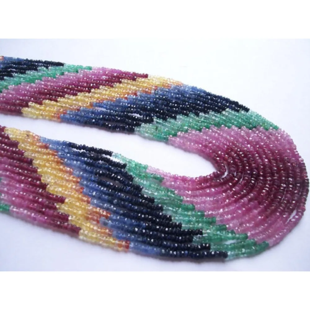 16 Inch Strand 3mm Faceted Multi-Sapphire Beads