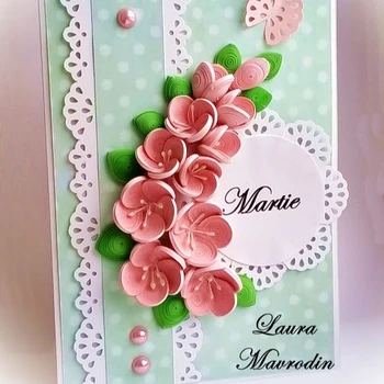 Flowers Quilling Cards F21 Greeting Card Wedding Decoration & Gift Paper Folk Art Europe