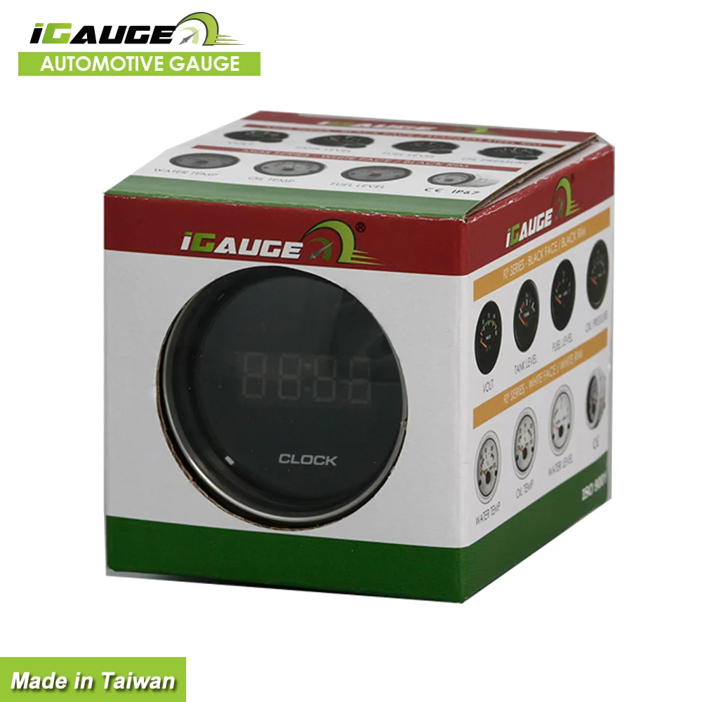 IGauge Universal 52mm Blue Led Dashboard Digital Car Clock