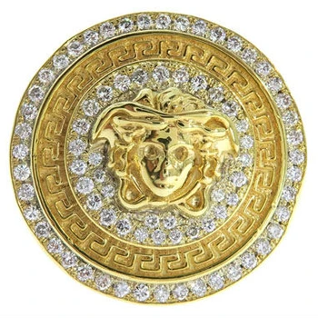 0.80 Carat Natural Diamonds Medusa Diamond Gold Ring 14k Solid Gold,mens rings hip hop jewelry,Hip Hop Diamond Ring 14k Gold