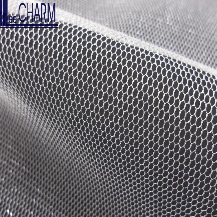 LCSH501 30D 21gsm шестигранное нейлоновое свадебное платье цвета слоновой кости Тюль Ткань блеск