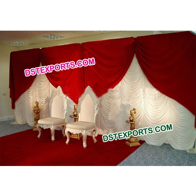 Wedding Stage Backdrop Wedding Red & Cream Backdrop Curtains Indian Wedding  Reception Stage Backdrop - Buy Wedding Mandap Backdrop Curtains,Wedding  Embroidered Backdrops,Wedding Stage Backdrop Decoration Product on  