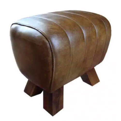 genuine leather striped pommel horse style stool - buy leather