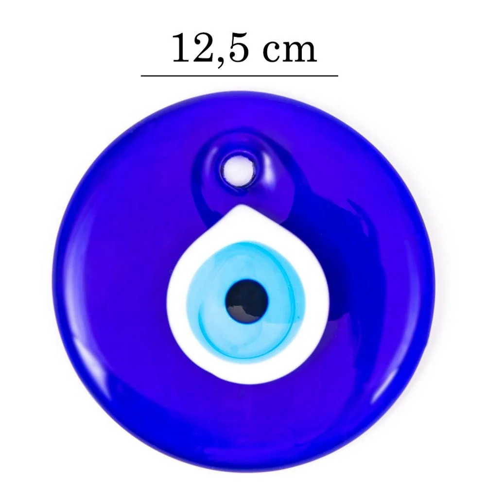 CM Hand Made Round Glass Turkish EVIL EYE Nazar Amulet