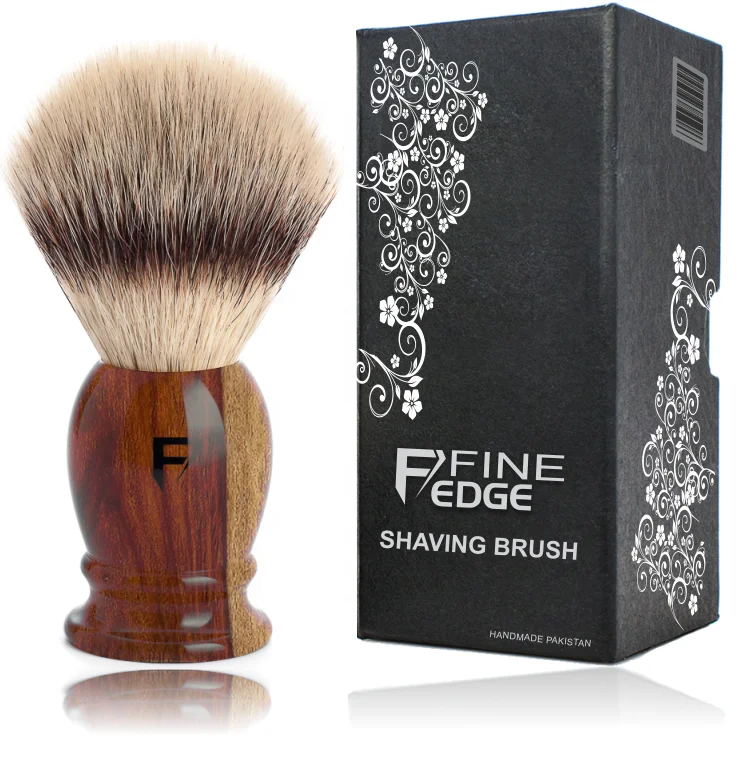 Wood Handle Shaving Brush Barber Badger Shaving Brush Synthetic Hair ...